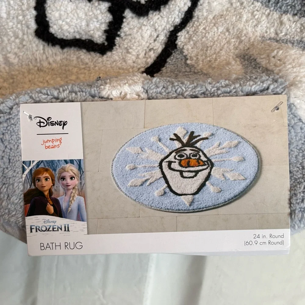 Disney Frozen Olaf Round Bath Rug 24”‎ Kids Bathroom 100% Cotton NWT